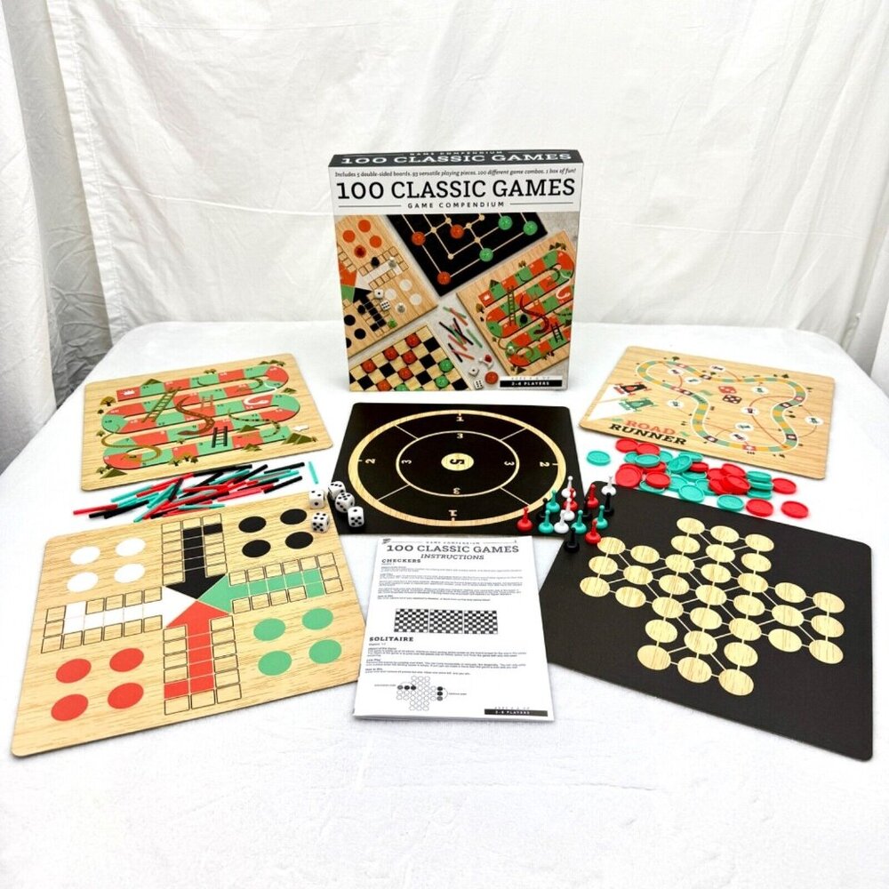 100 Classic Games Compendium Set Board Game Anker Play Products 100% Complete